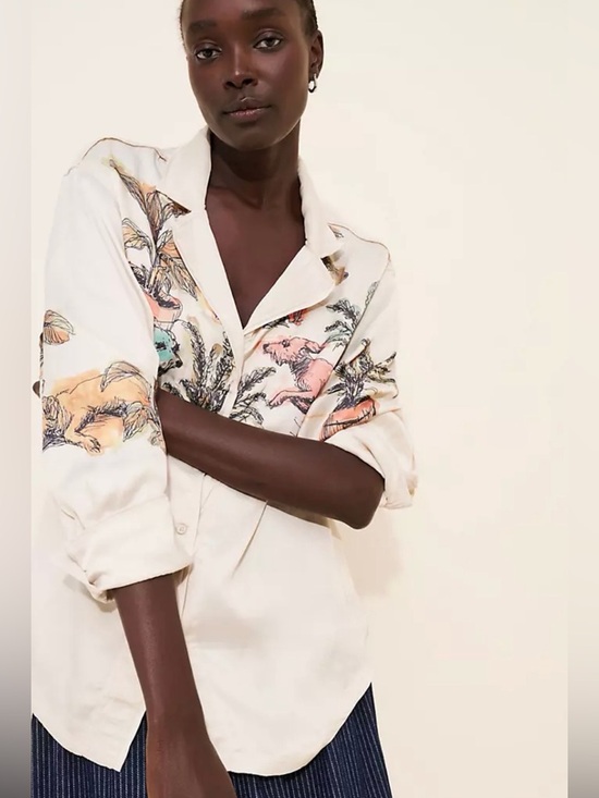 Tops - We the free Watercolor Animal Printed ButtonDown - NWT